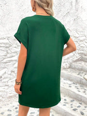 Round Neck Short Sleeve Mini Dress