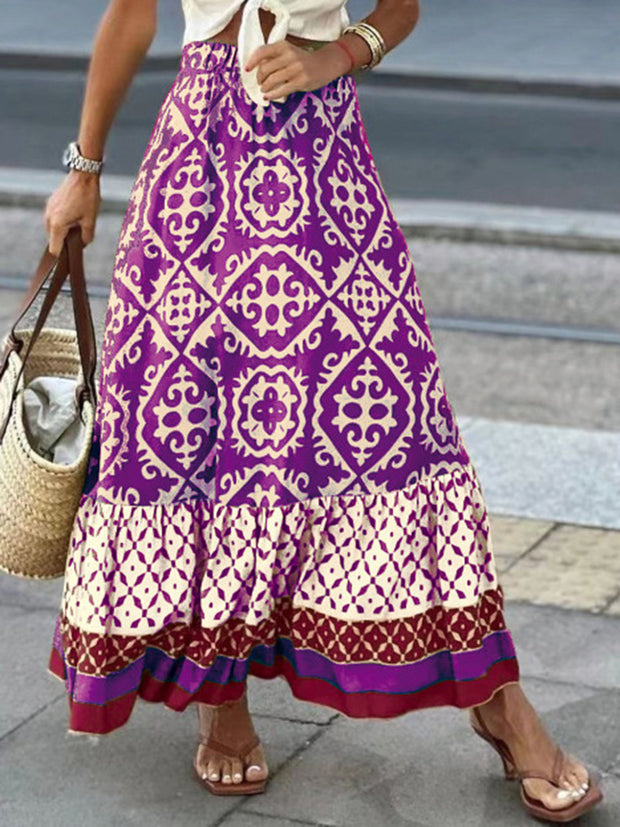 Geometric  Maxi Skirt