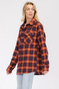Oversized Checker Plaid Flannel Long Sleeve