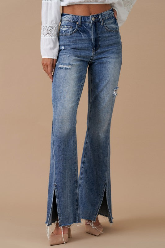 【HI FI FNK】(W) Slit Flare Denim HI FI FNK】(W) Slit Flare Denim