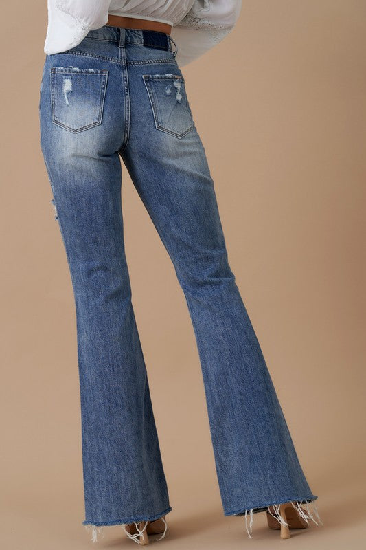【HI FI FNK】(W) Slit Flare Denim HI FI FNK】(W) Slit Flare Denim
