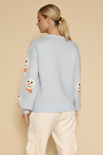 Snowman holiday knit sweater