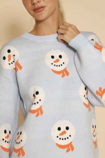 Snowman holiday knit sweater