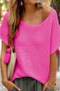 Boat Neck Short Sleeve Sweater