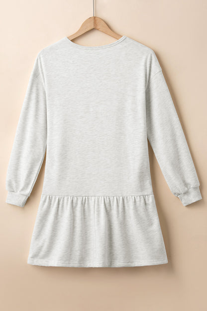 Ruffle Hem Sweatshirt Dress