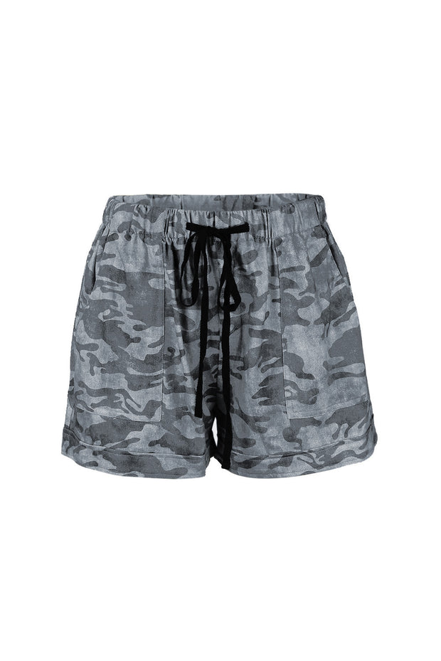 Drawstring Camouflage Shorts