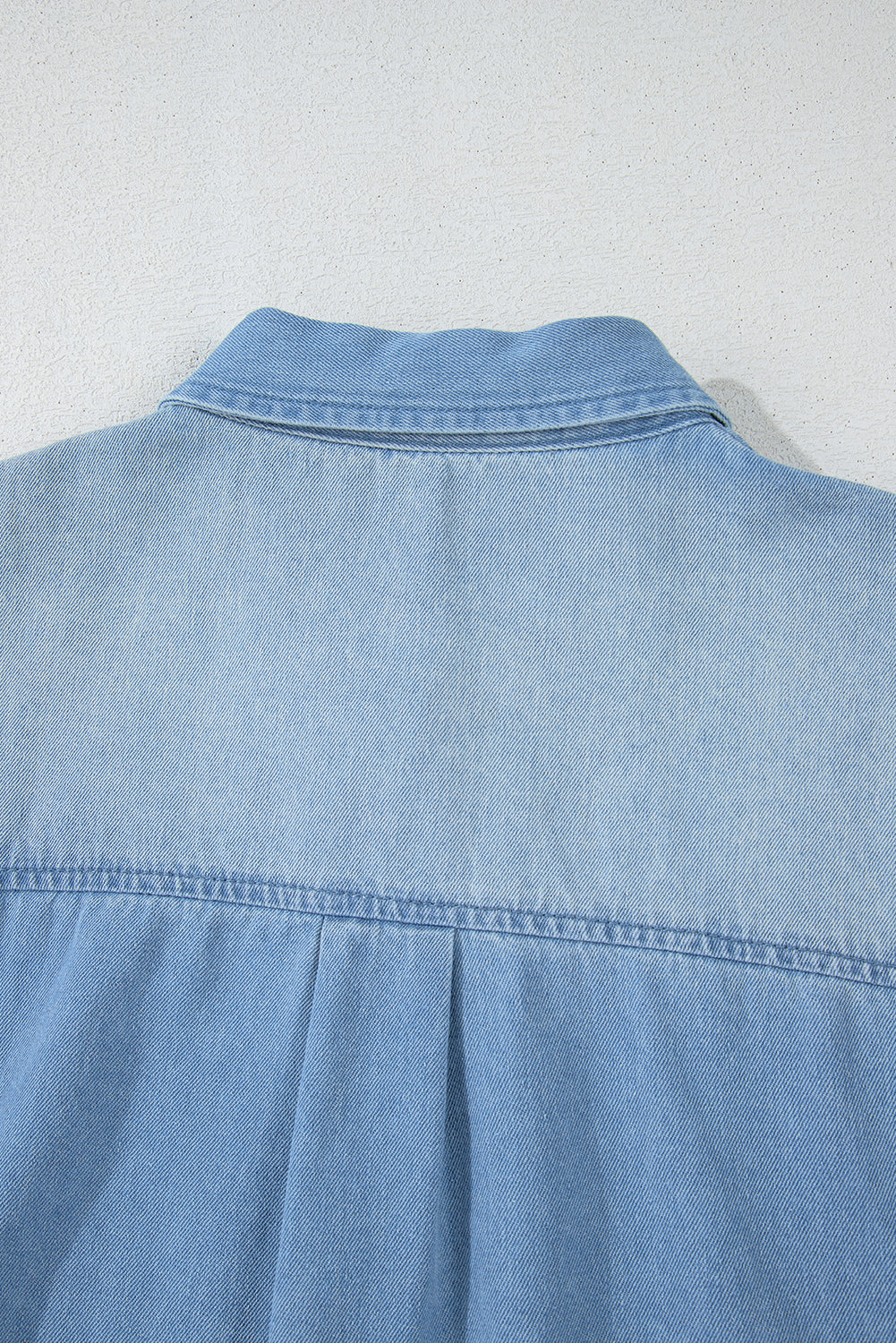 Washed Raw Hem Denim Shirt Dress