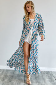 Printed Long Sleeve Kimono