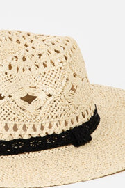 Openwork Lace Detail Wide Brim Hat