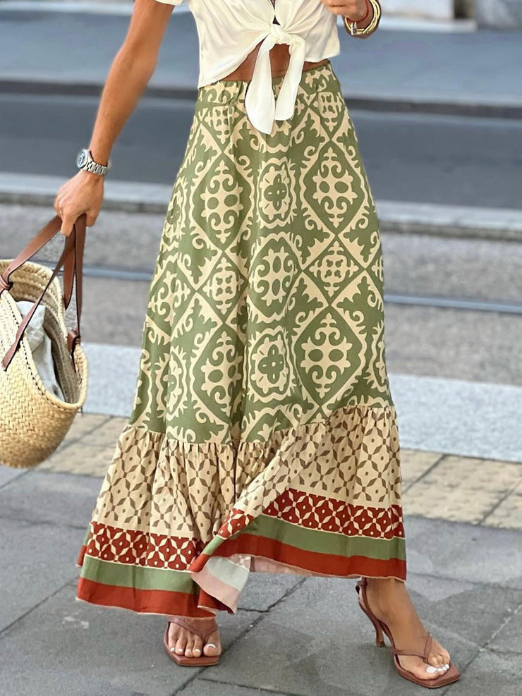 Geometric  Maxi Skirt