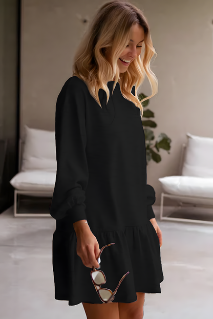 Ruffle Hem Sweatshirt Dress