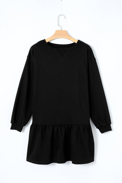 Ruffle Hem Sweatshirt Dress