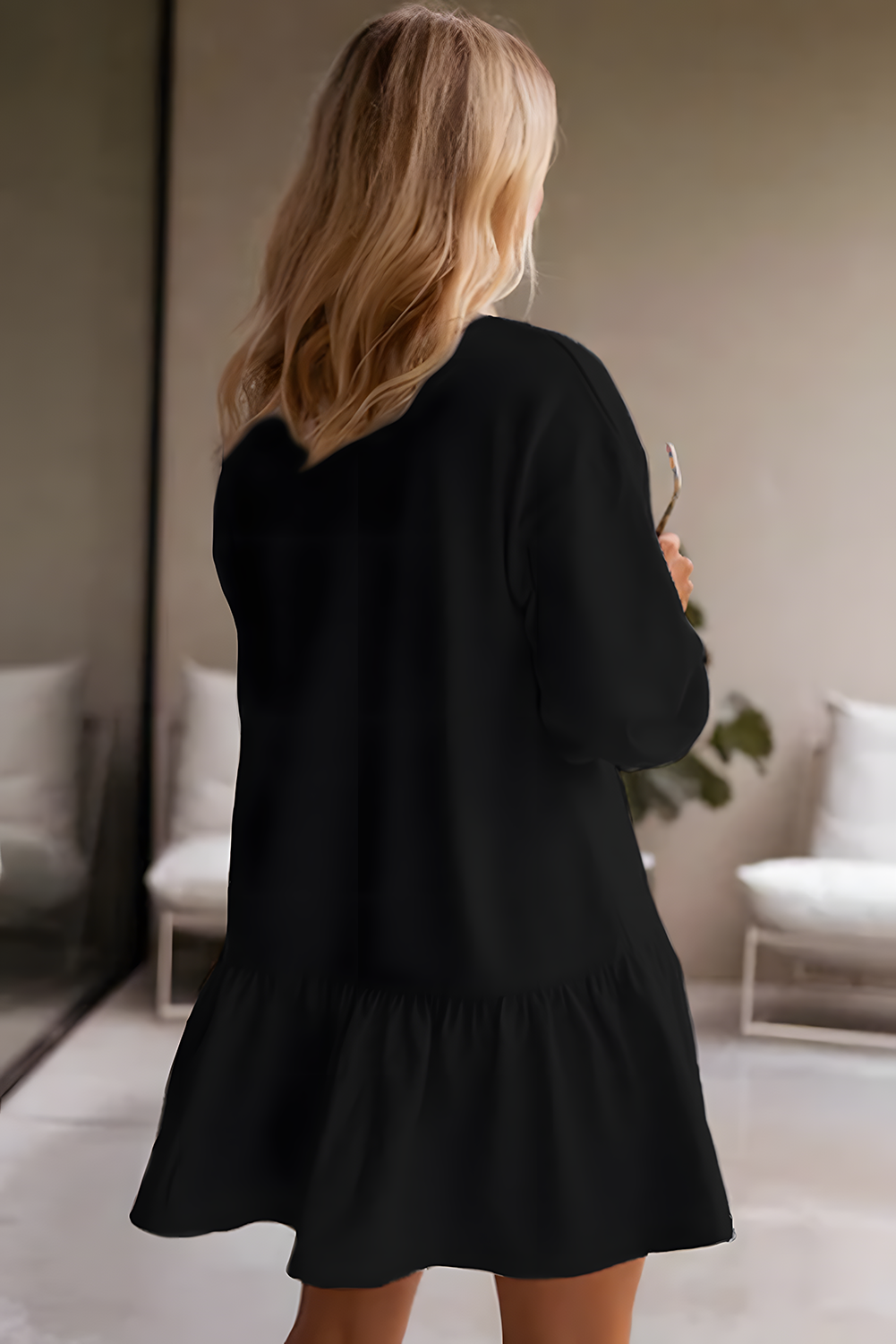 Ruffle Hem Sweatshirt Dress