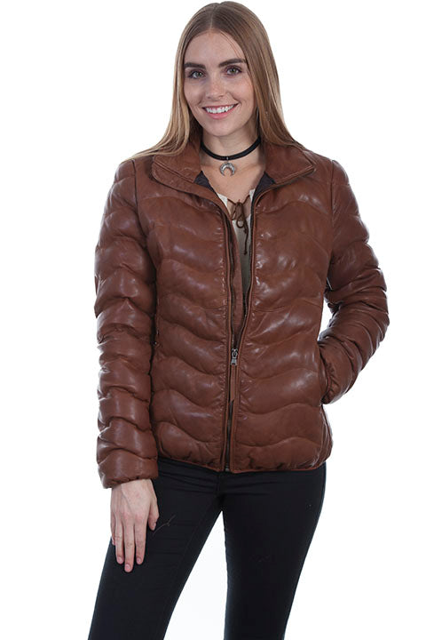 Leather Puffy Jacket