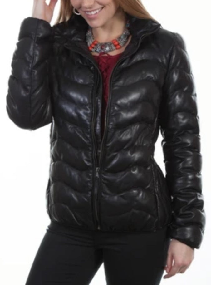 Leather Puffy Jacket