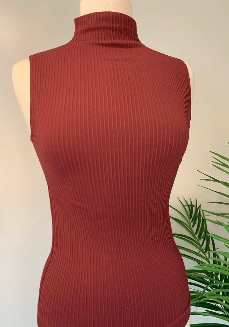 Scala Mock Neck Sleeveless Turtleneck Pullover
