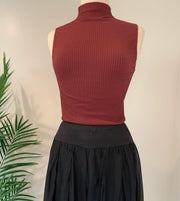 Scala Mock Neck Sleeveless Turtleneck Pullover